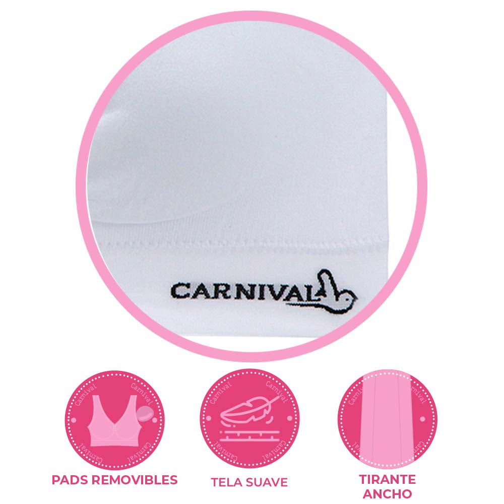 Top de microfibra seamless con pads removibles 4994 Carnival
