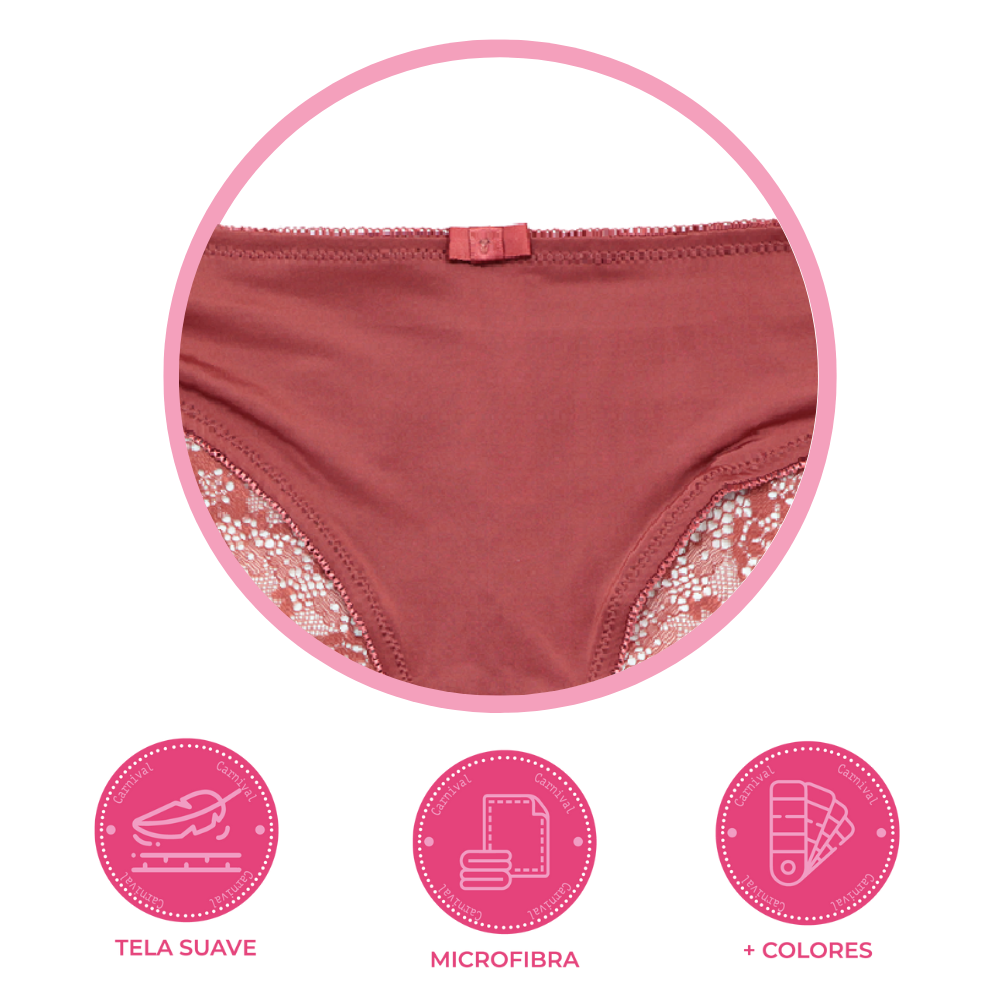 Panty coordinable corte hipster con encaje 74416 Lady Carnival