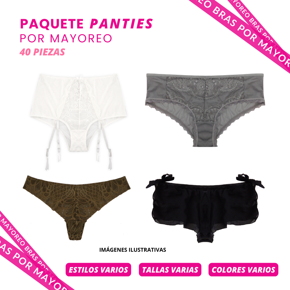 Paquete de 40 panties a precio de mayoreo PACK 007 PANTY MAYOREO Carnival